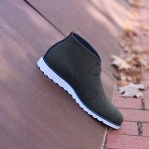 Unique Handcrafted Green/Grey Casual Sports Chukka