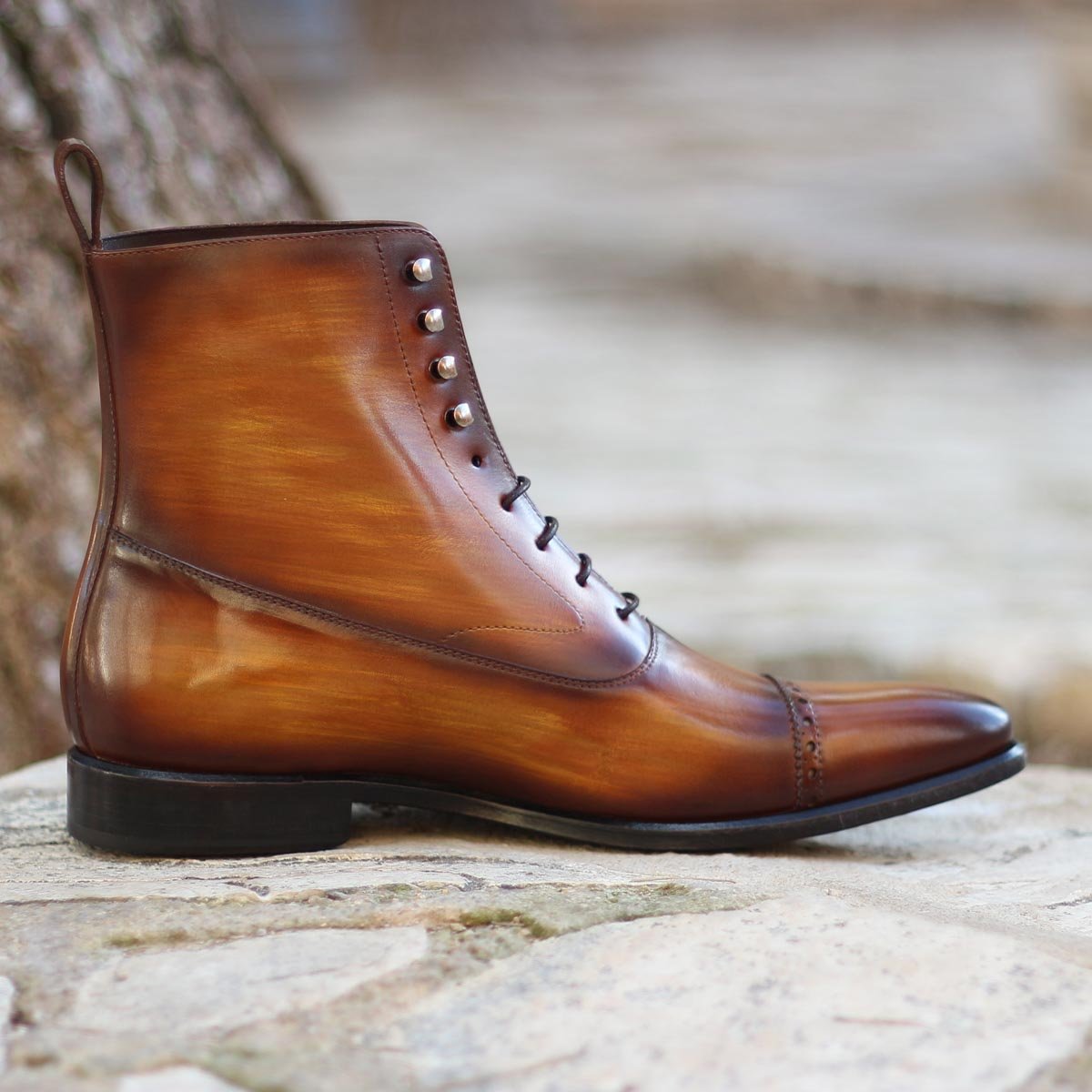 New Age Unique Handcrafted Patina Dress Boots