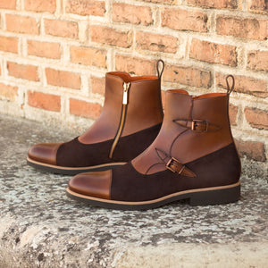 - OCTAVIAN -  Unique Handcrafted Med Brown Painted Calf