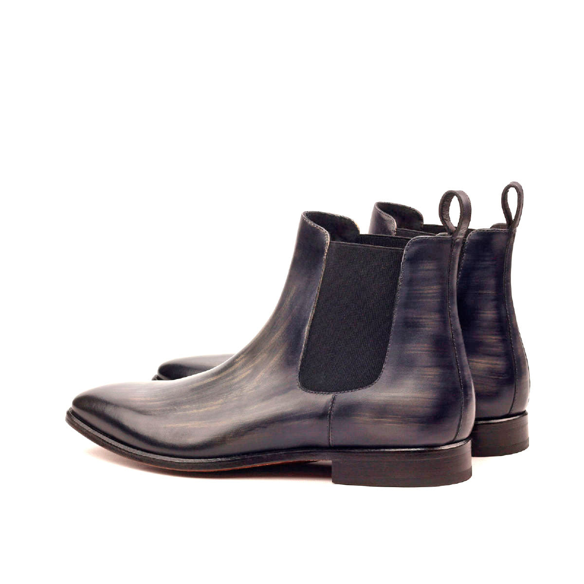 Unique Hand-Painted Grey Patina Chelsea Boot