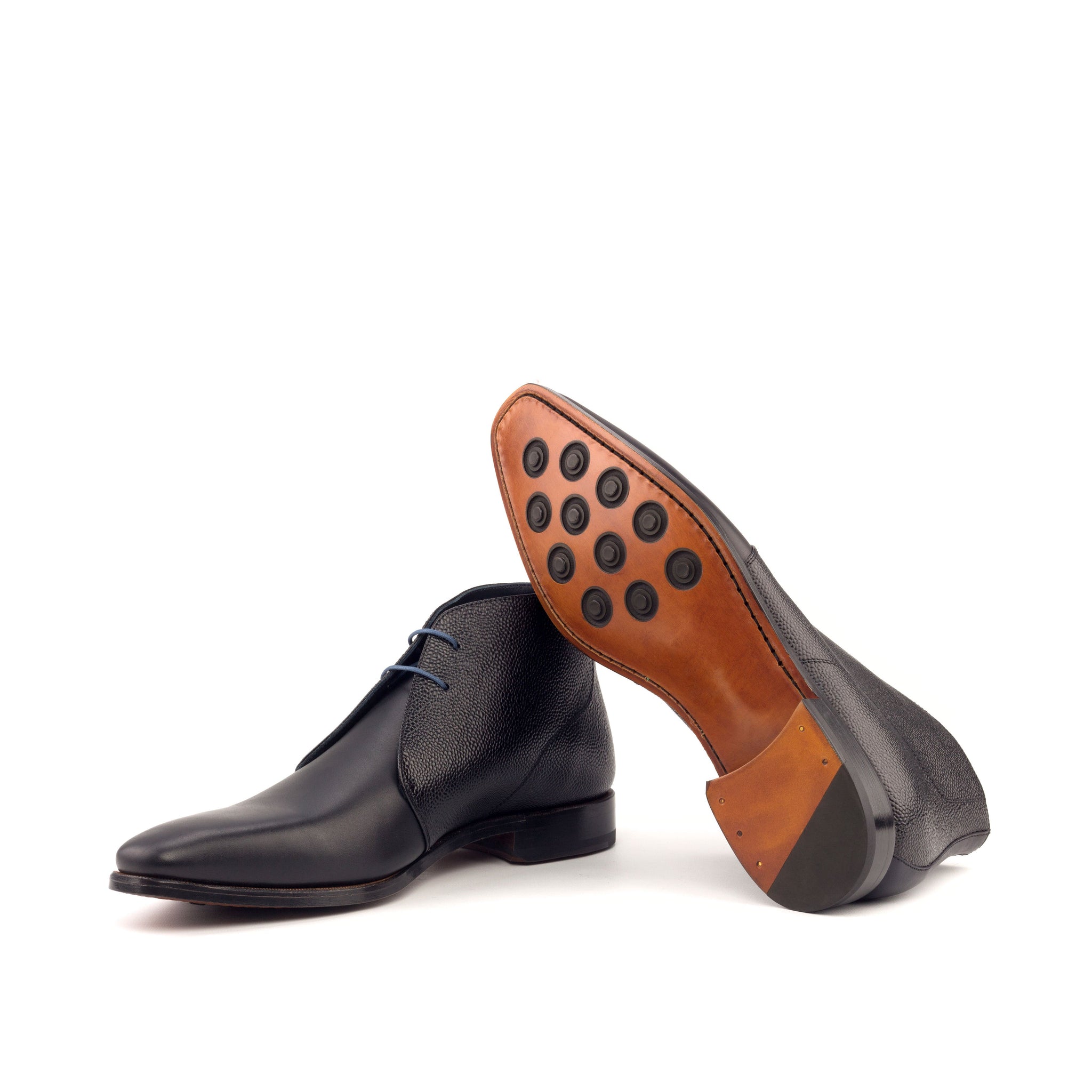 Unique Handcrafted Pebble Black Chukka Boot