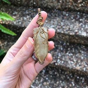 Handcrafted Healing Gemstones - Natural Citrine Point Crystal Pendant
