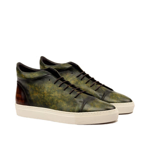 Unique Handcrafted LR High-Tops Painted Patina GRN