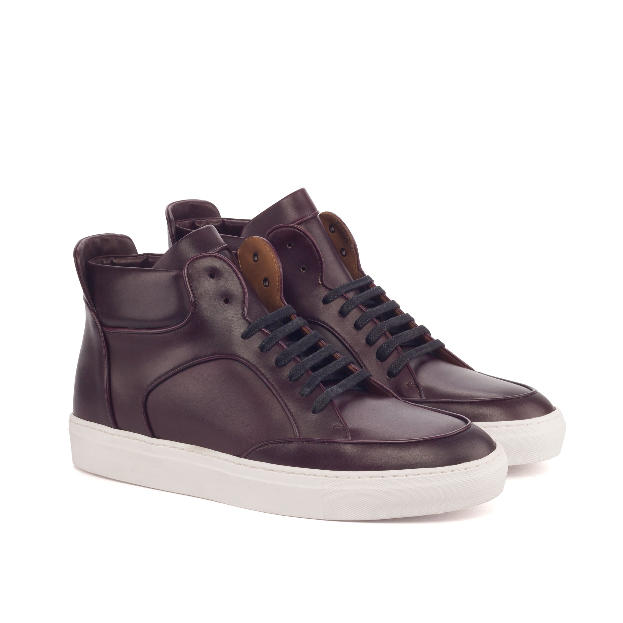 Unique Handcrafted High Top Multi - Box Calf Burgundy-Oxblood