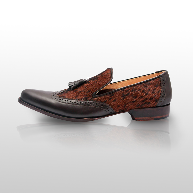 TERTIUS - Unique Handcrafted Brown Penny Loafer with a Twist