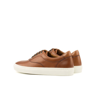Unique Handcrafted Top Sider Sneaker - Painted Calf Med Brown