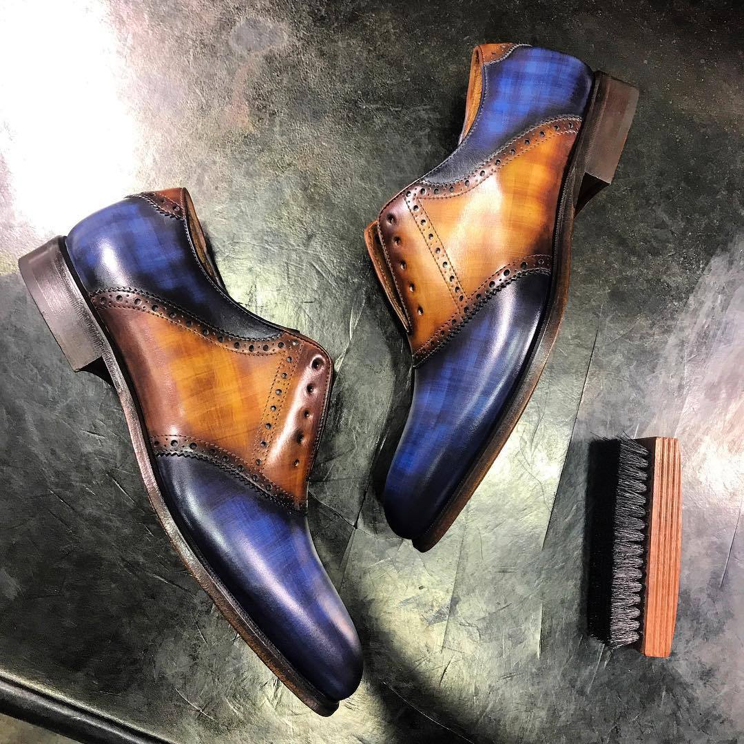 Unique Handcrafted Casual Derby - PAPIRO Patina [1] or MARBLE Patina [2]