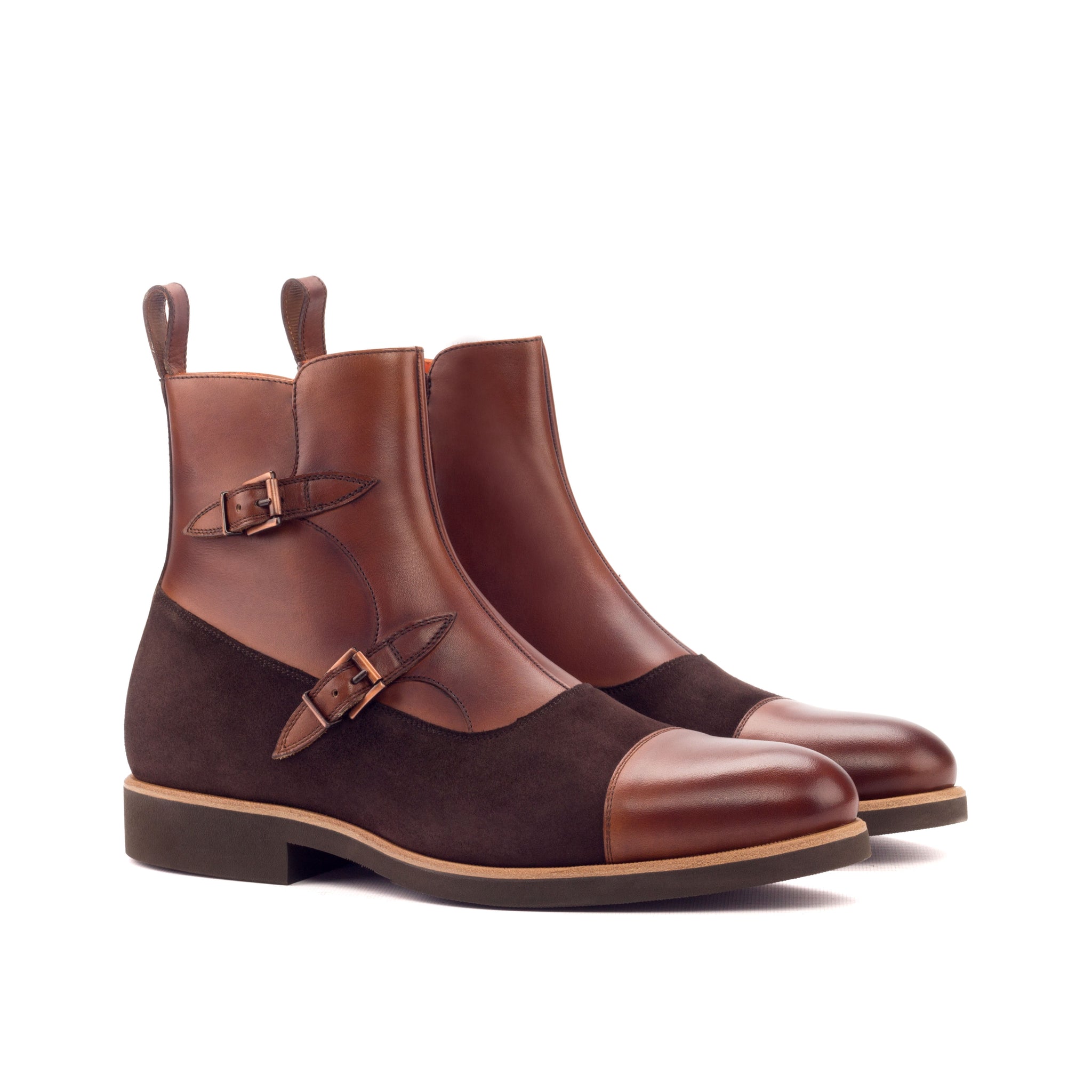 - OCTAVIAN -  Unique Handcrafted Med Brown Painted Calf