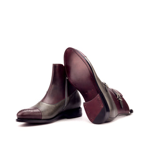 - OCTAVIAN -  Unique Handcrafted Burgundy Painted Calf
