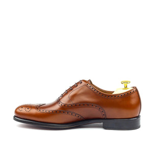 ALAN THE RED - Unique Handcrafted Cognac Brown Box Calf Wingtip Oxford ...