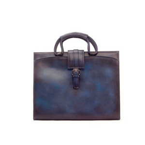 ~the brief CASE ~ Beautiful Unique Handcrafted Patina Bag Blue