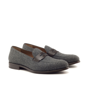 Unique Handcrafted Flannel Grey Slip on Loafer