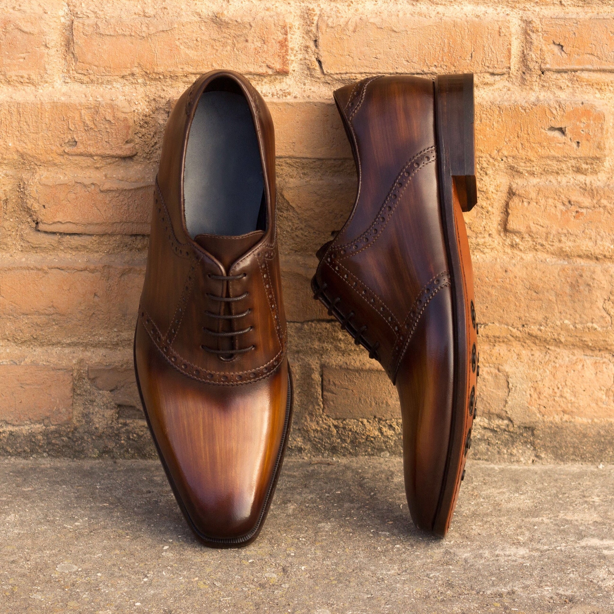 DAMIE - Unique Handcrafted Brown Patina Oxford