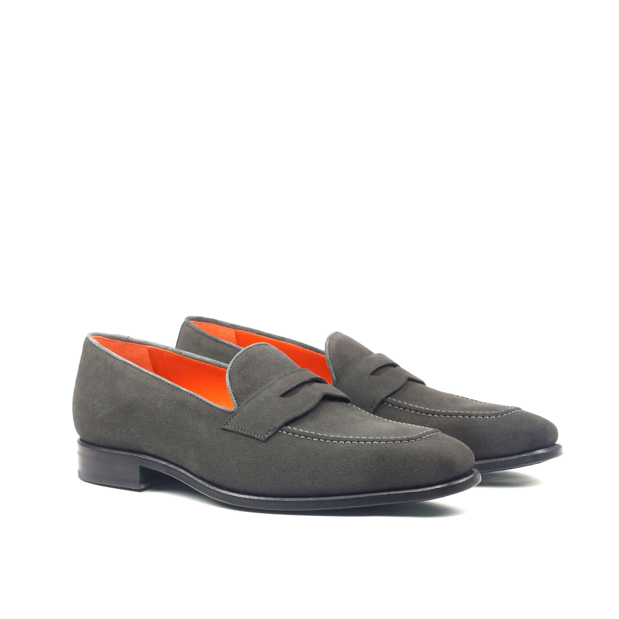 Unique Handcrafted Grey Lux Suede Slip on Loafer