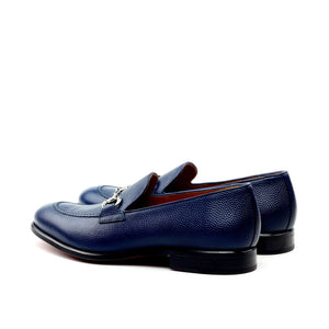 Unique Handcrafted Pebble Grain Navy Blue Loafer