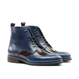 Unique Handcrafted Blue/Black Military Style Boot