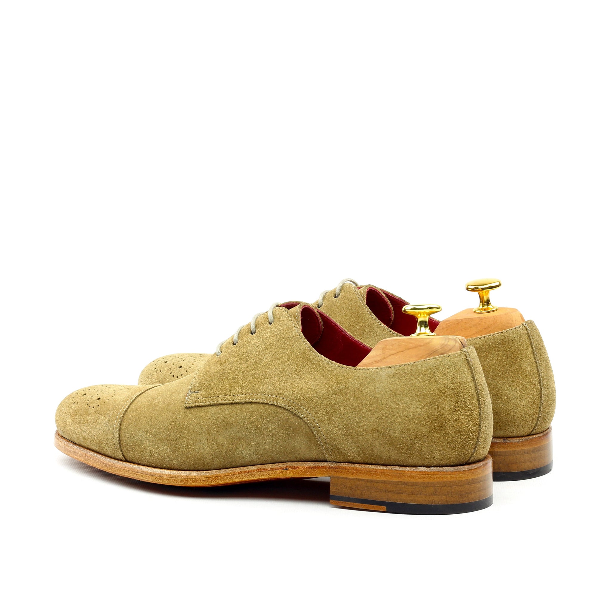 GOLD DUST - Unique Handcrafted Golden Brown Brogue Classic Oxford w/ Cap Toe