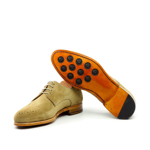 GOLD DUST - Unique Handcrafted Golden Brown Brogue Classic Oxford w/ Cap Toe